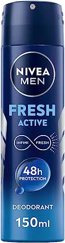 NIVEA MEN Fresh Active Deodorante Uomo Spray in confezione da 6 x 150 ml