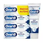 Oral-B Dentifricio Professional Gengive & Smalto Pro-Repair Sbiancante Delicato. Confezione da 4 Dentifrici