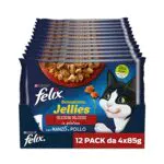 Purina Felix Sensations Jellies Cibo Umido per Gatti con Manzo e Pollo