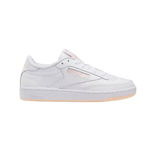 Reebok Club C 85, Sneaker Donna, Bianco Footwear White Footwear White Aura Orange