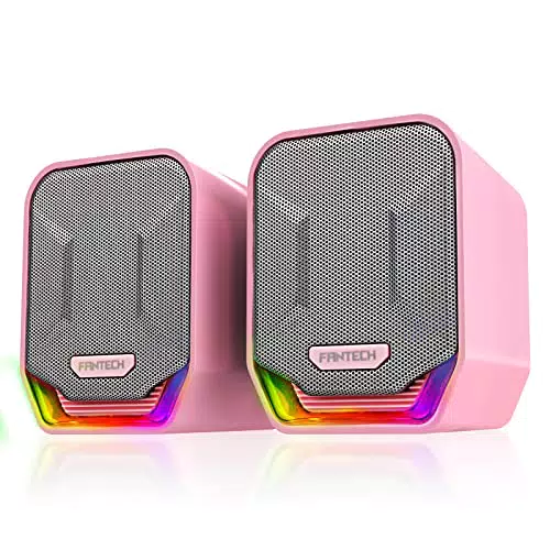 RUJIXU Altoparlanti Desktop for PC RGB Game Speakers Cable Speakers 2.0 Canale Stereo Stereo Altoparlante USB Collega Piccoli Altoparlanti for la scrivania for Laptop