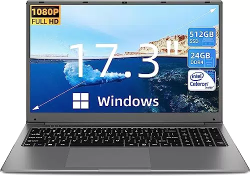 SGIN 17 Pollici Computer portatile, 24 GB RAM 1024 GB SSD Windows 11 Notebook