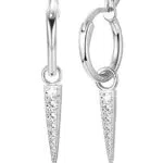 Sllaiss Orecchini da donna in argento sterling 925 a forma di triangoli