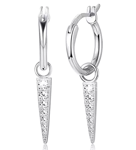 Sllaiss Orecchini da donna in argento sterling 925 a forma di triangoli