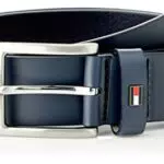 Tommy Hilfiger Cintura Uomo in pelle, 90, blu