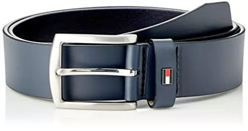 Tommy Hilfiger Cintura Uomo in pelle, 90, blu