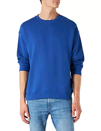 United Colors of Benetton Felpa con cappuccio da Uomo, bluette, S