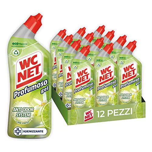 Wc Net - Profumoso Gel, Detergente Liquido per Sanitari, 12 confezioni