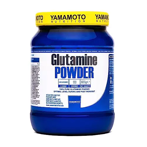 YAMAMOTO Nutrition, Glutamine POWDER 600gr, Integratore a Base di L-Glutammina in Polvere
