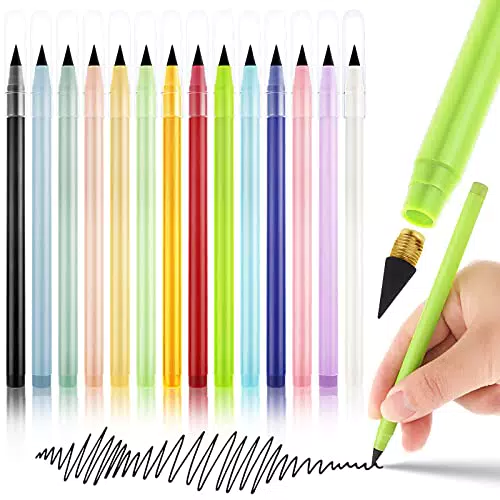 14 Pezzi Matite Senza Eterna Matita Matite Colorate con Matite in Gomma Matite Infinity Matite non Affilabili per Scrivere e Disegnare Riutilizzabili