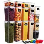 16 Set di Contenitori per Alimenti, Senza BPA, con Coperchi Durevoli