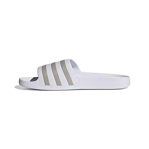 adidas Adilette Aqua, Ciabattine Unisex - Adulto, Ftwr White/Platin Met./Ftwr White