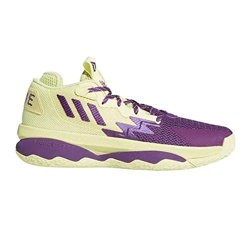 adidas Dame 8, Scarpe da Basket Unisex - Adulto, Giallo Tinta/Gloria Viola/Segnale Verde