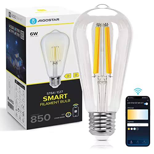 Aigostar Lampadine Smart WiFi E27, trasparente