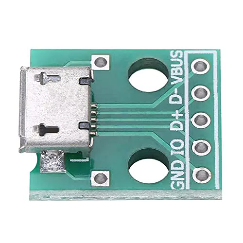 Akozon Connettore micro USB 10 pezzi Presa Micro USB femmina per adattatore DIP Board 5 Pin 2