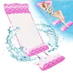 Amaca Galleggiante Amaca Gonfiabile 4 in 1 Letto Galleggiante Gonfiabile Portatile Amaca Gonfiabile Piscina Lettino Sedia Drifter Amaca da Mare per Adulti e Bambini Estiva per Amaca da Piscina（Rosa）