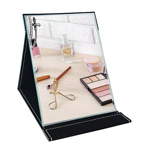 Amazon Brand - Umi, Specchio Portatile Pieghevole con Base Regolabile 17 x 23