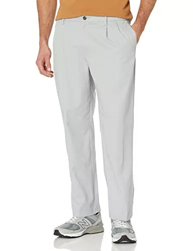 Amazon Essentials Pantaloni chino plissettati dal taglio classico e resistenti alle pieghe Uomo