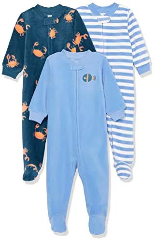 Amazon Essentials Tutina con Zip Frontale con Piede in Micropile Unisex Bimbi