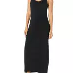 Amazon Essentials Vestito Lungo Smanicato Donna, Nero