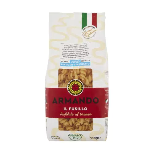 Armando, Il Fusillo, Pasta di Semola di Grano Duro di Filiera 100% Italiano - 12 confezioni da 500 gr