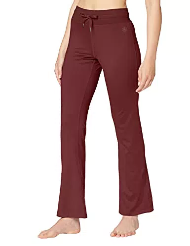 AURIQUE Leggings per Yoga Donna, Bruno-Rosso, 46