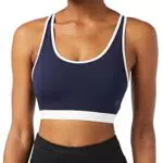 AURIQUE Reggiseno Sportivo Basso Supporto Donna, Blu Marino/Bianco