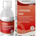 Bandini Ferro Liposomiale - Integratore Alimentare Liquido con Ferro + Vitamina C - Alto Dosaggio ed Assorbimento - Alta Biodisponibilità - Vegan - Senza OGM - 250ml - Con Tappo Dosatore