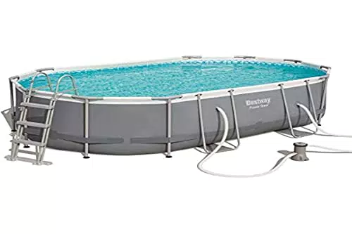Bestway 56448-3 Set Piscina Fuori Terra Power Steel Ovale da 488x350x107 cm