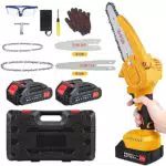 BIAOQINBO Mini motosega con batteria, 6 pollici e 4 pollici