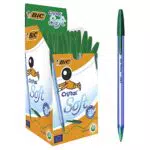 BIC Cristal Soft Punta Media 1, 2 mm Confezione 50 Penne Colore Verde