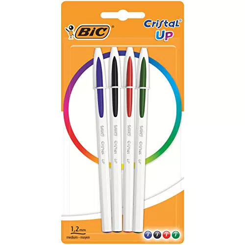 BIC Penne a Sfera, Cristal Up, Punta Media, Colori Assortiti