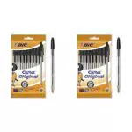 BIC Penne Nere a Sfera, Cristal Original, Punta Media
