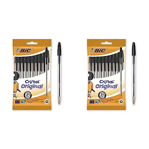 BIC Penne Nere a Sfera, Cristal Original, Punta Media