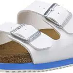 Birkenstock Arizona, Ciabatte unisex adulto, pelle, biano/azzurro, 38