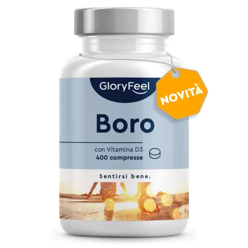 Boro Integratore, 400 Compresse, Vitamina D, Borato di Sodio 3