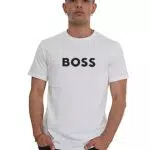 BOSS Maglietta In cotone biologico, Bianco, M