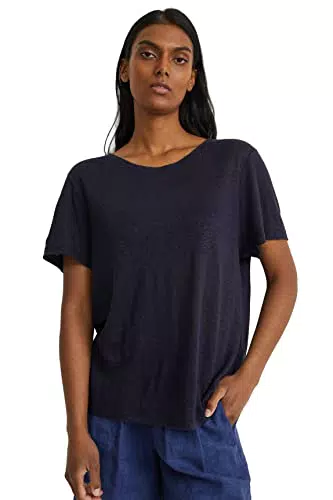 C&A Donna T-Shirt Blu Scuro XS