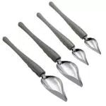 Cabilock 4 Pezzi Cucchiai da Decorazione Professionali da Cucina Saucier Chef Art Pencil Cucchiai da Pioggia in Acciaio Inossidabile Saucier con Beccucci Affusolati per Pasticceria Disegno