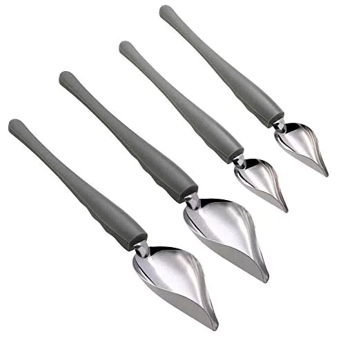 Cabilock 4 Pezzi Cucchiai da Decorazione Professionali da Cucina Saucier Chef Art Pencil Cucchiai da Pioggia in Acciaio Inossidabile Saucier con Beccucci Affusolati per Pasticceria Disegno
