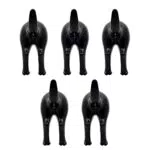 Cabilock 5Pcs Coda Del Cane Ganci Cappello Cappotto Muro Tasto Gancio Adesivo Asciugamano Gancio Del Sacchetto per Soggiorno Camera Da Letto Bagno Negozio Nero