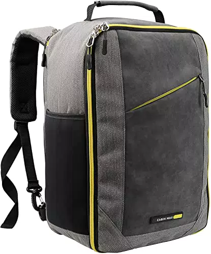 Cabin Max Manhattan 20L Zaino Ryanair 40x20x25, grigio/giallo