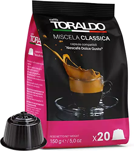 CAFFÈ TORALDO, 100 Capsule Compatibile Dolce Gusto, Miscela Classica