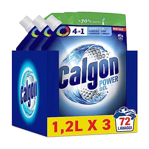 Calgon Power Gel 4 in 1 per Capi Morbidi, 3 Confezioni da 1.2 L di Anticalcare per Lavatrici