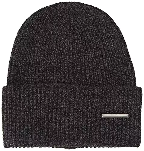 Calvin Klein Berretto con placca piramidale Cappello Lavorato a Maglia