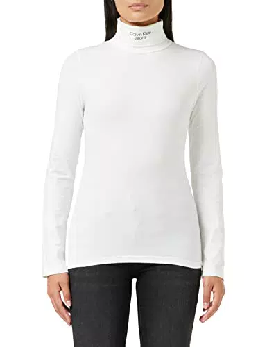 Calvin Klein Jeans Stacked Logo LS Roll Neck Altri Top in Maglia