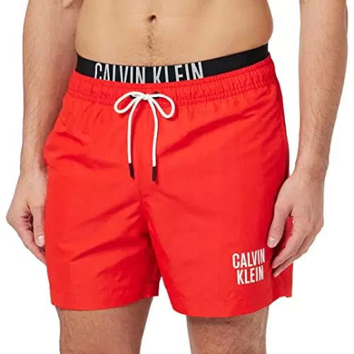Calvin Klein Medium Double Wb, Pantaloncini, Uomo, Cajun Red