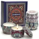 Set di 4 Candele Profumate: vaniglia, Lavanda, Salvia, Sandalo Rosa