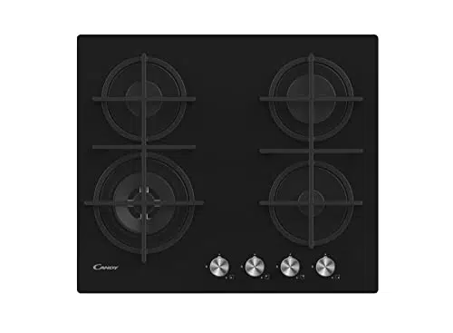 Candy CDK6GF4WEKB Piano Cottura, 4 Fuochi, Gas su Vetro Temperato