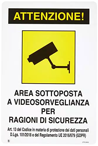 CARTELLI SEGNALI PLASTICA VIDEOSORVEGLIANZA